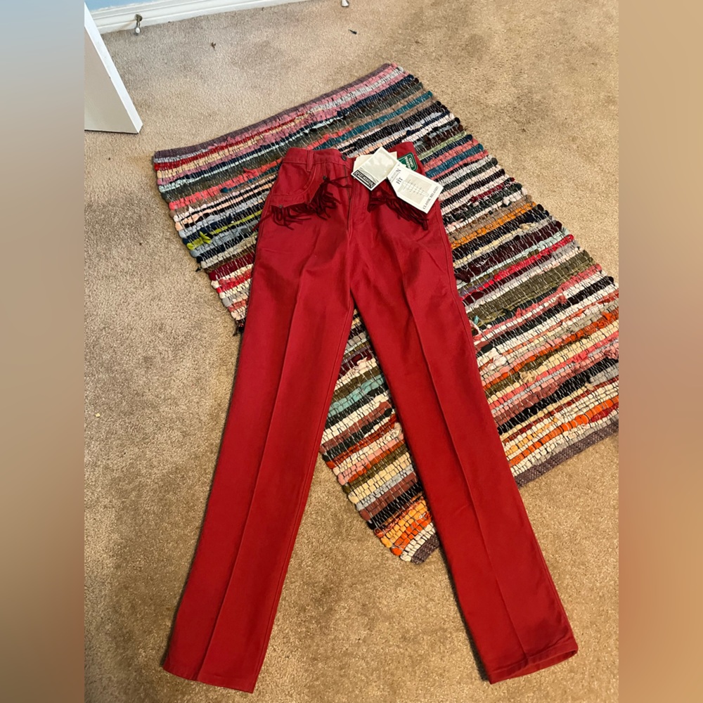 Red Rockies with fringe size 28/7 new with tags